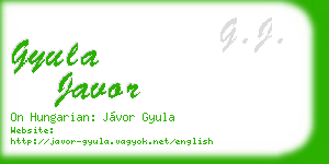 gyula javor business card